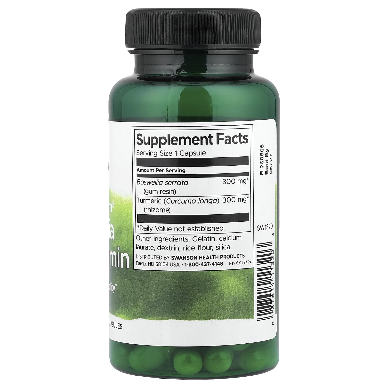 Swanson, Full Spectrum® Boswellia and Curcumin, 60 Capsules