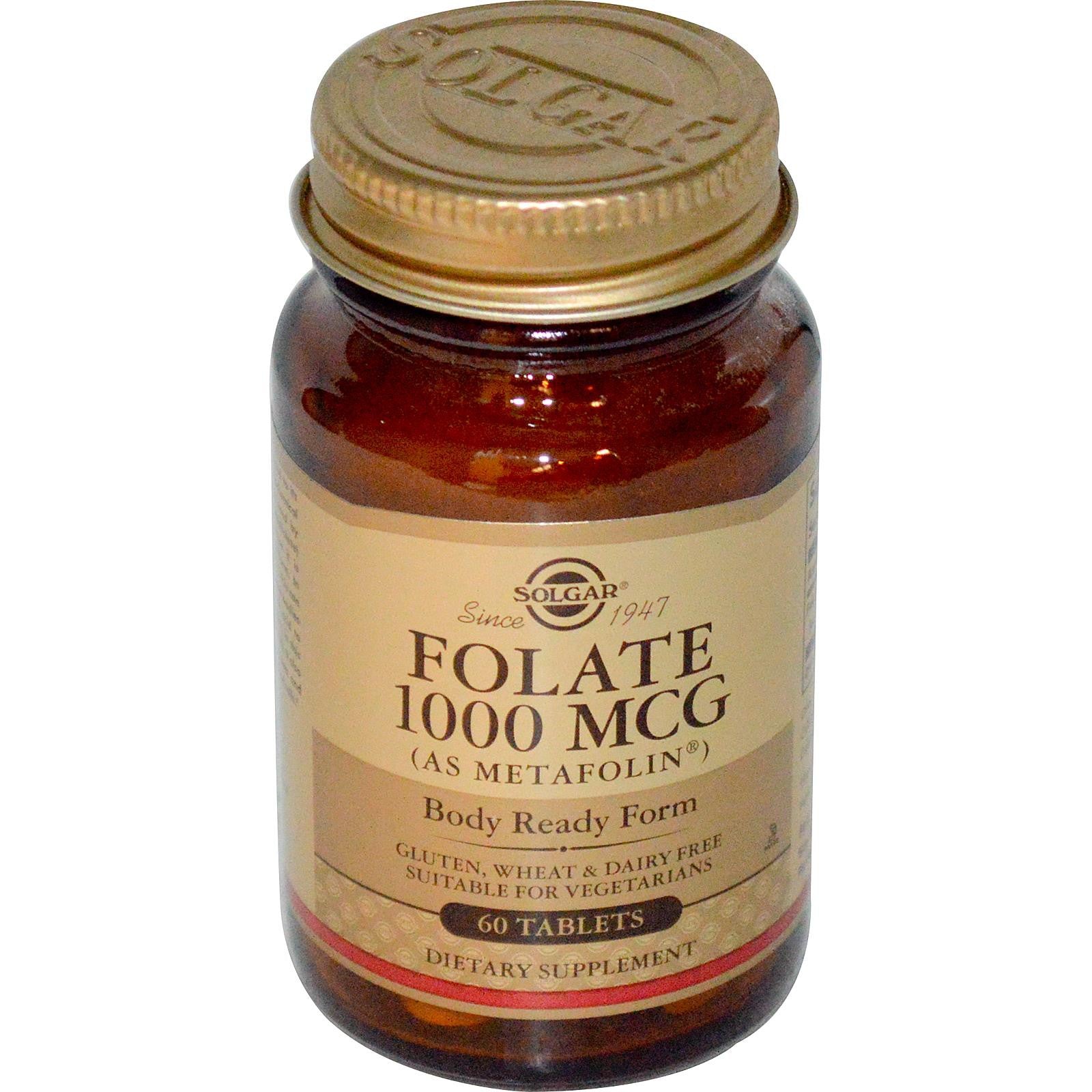 Solgar, Folate, 1000 mcg, 60 Tablets