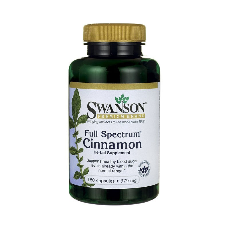 Swanson Premium Full-Spectrum Cinnamon 375 mg 180 Capsules