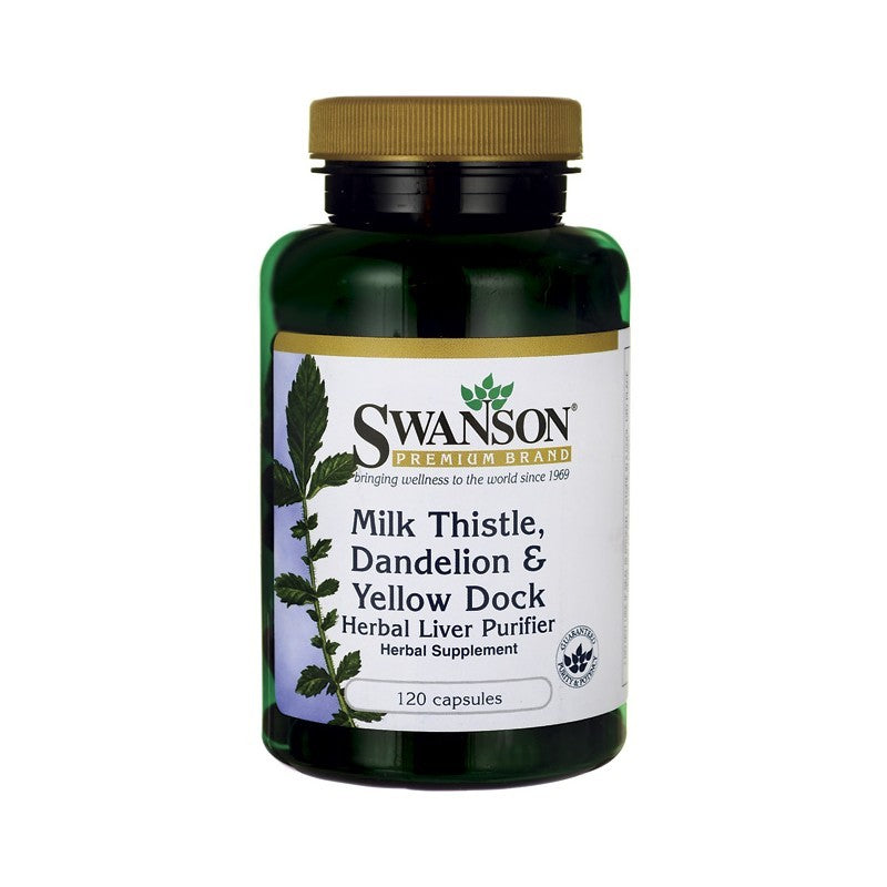 Swanson Premium Milk Thistle Dandelion & Yellow Dock 120 Capsules