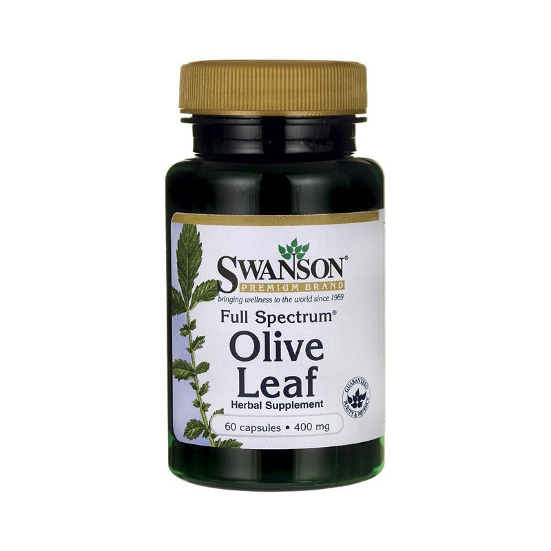 Swanson Premium Full-Spectrum Olive Leaf 400Mg 60 Capsules