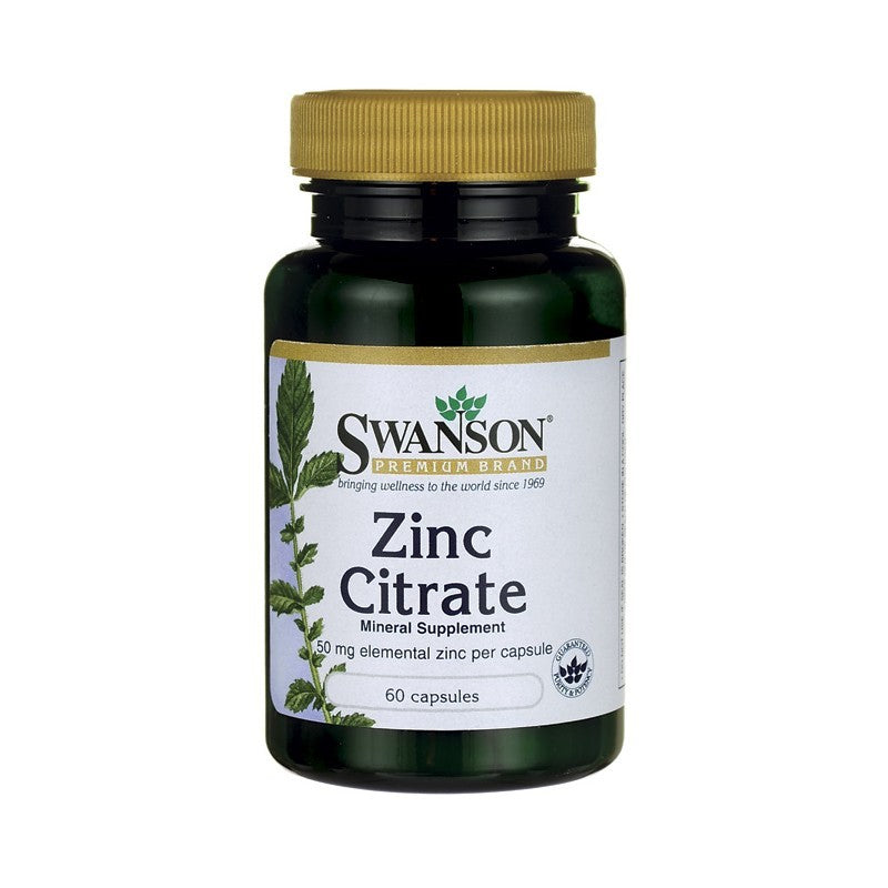 Swanson Premium Zinc Citrate (50Mg Elemental) 60 Capsules