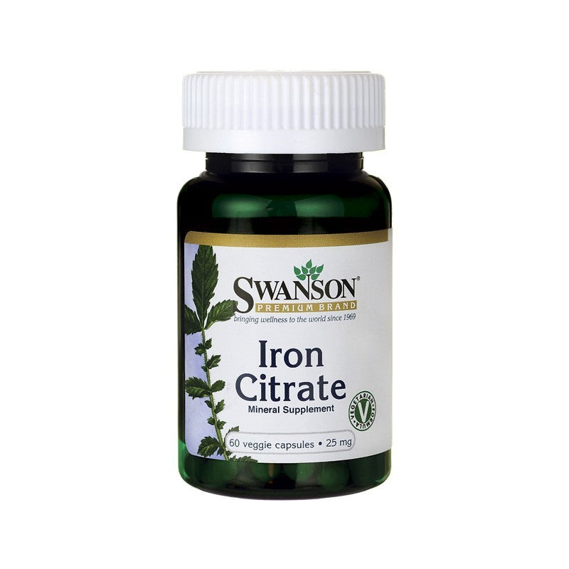 Swanson Premium Iron Citrate 25mg 60 Veggie Capsules