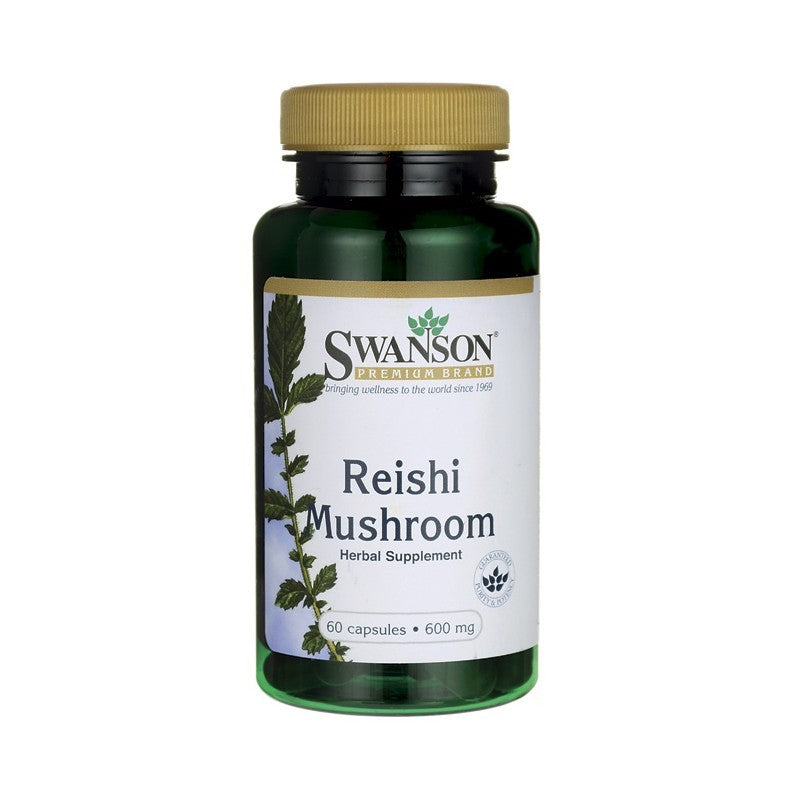 Swanson Premium Reishi Mushroom 600mg 60 Capsules - Herbal Supplement