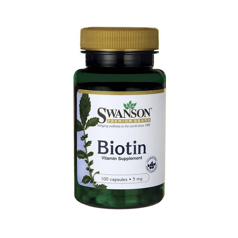 Swanson Biotin 5Mg 100 Capsules - Vitamin Supplement