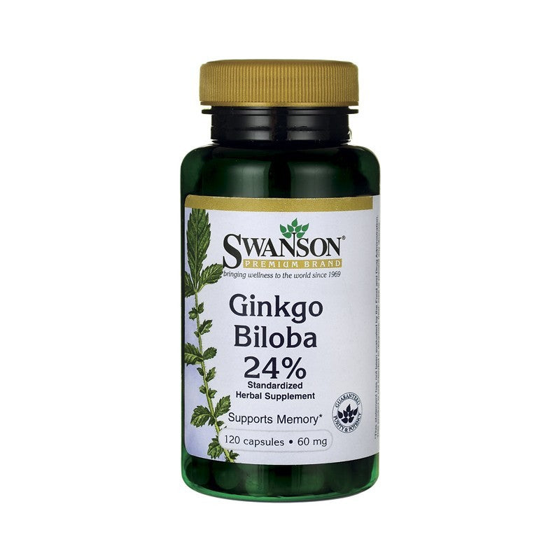 Swanson Premium Ginkgo Biloba Extract 24% 60mg 120 Capsules