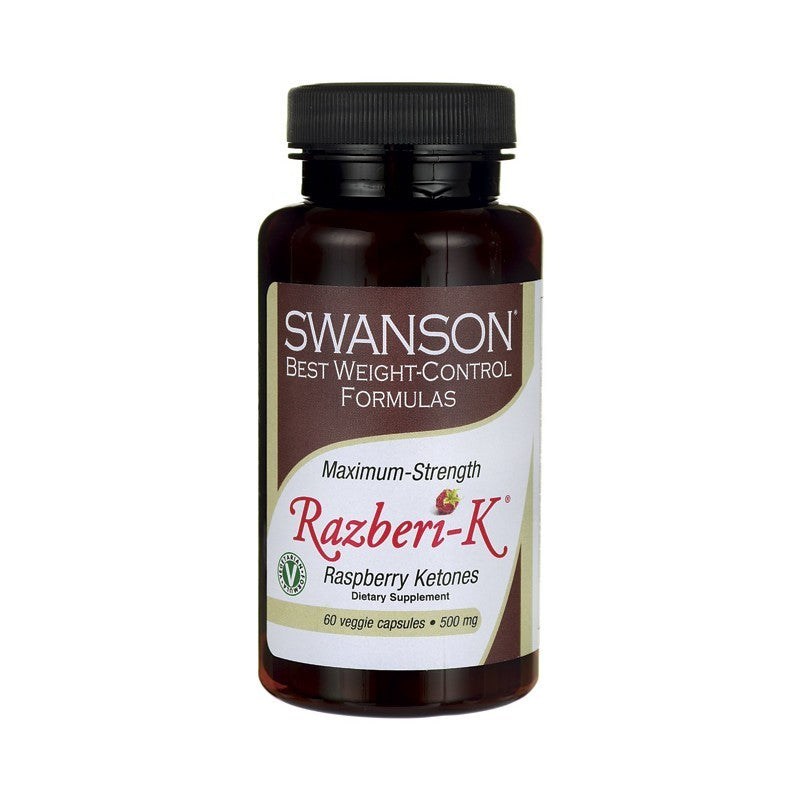 Swanson Best Weight-Control Formulas Maximum Strength Razberi-K 500mg 60 Veggie Capsules