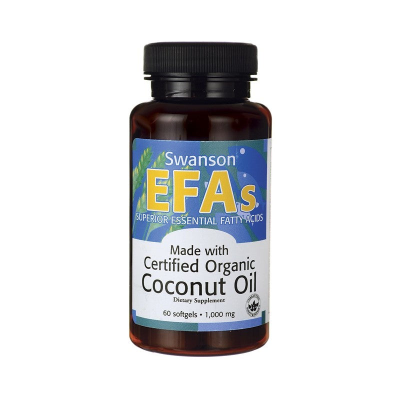 Swanson EFAs Certified Organic Coconut Oil 1000mg 60 Softgels