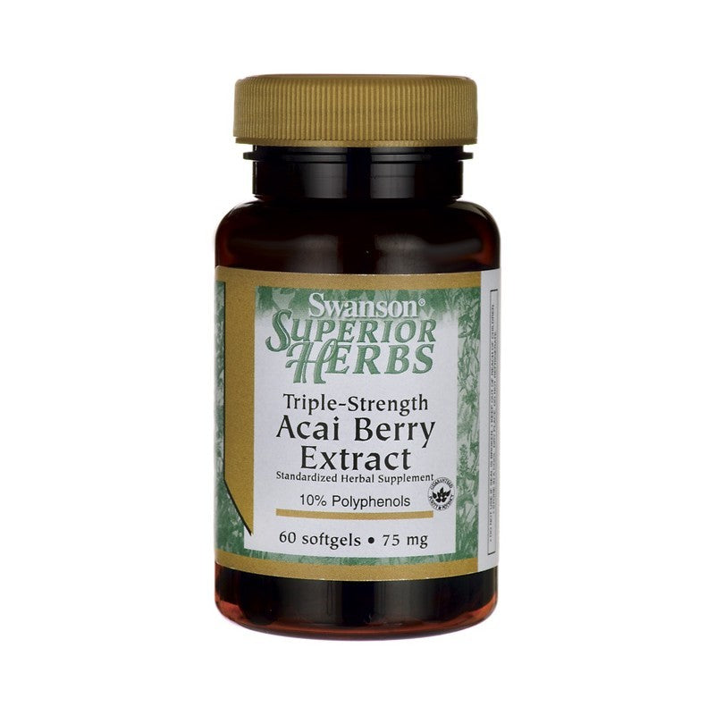 Swanson Superior Herbs Acai Berry Extract Triple-Strength 75mg 60 Softgels