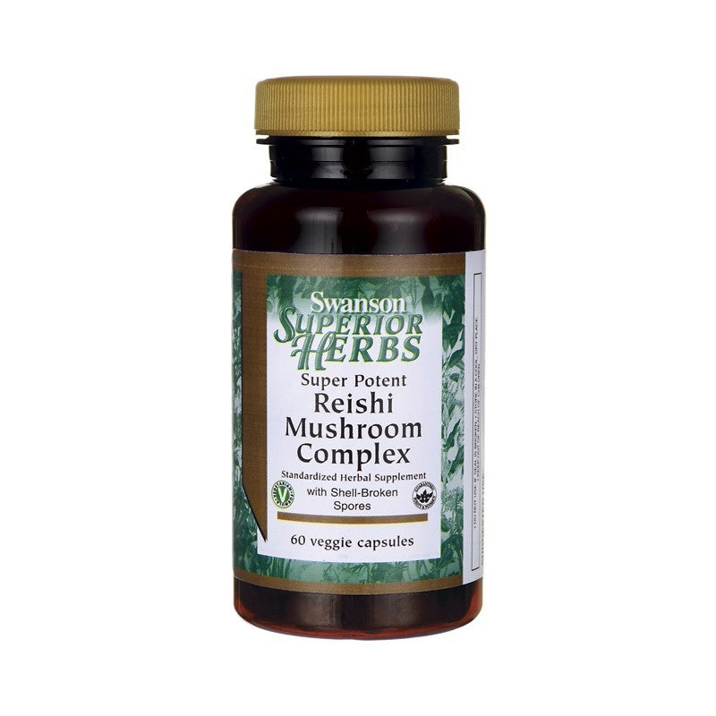 Swanson Superior Herbs Super Potent Reishi Mushroom Complex Standardised 60 Veggie Capsules