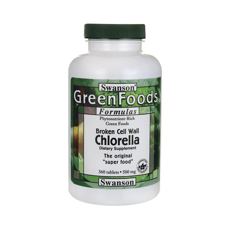 Swanson GreenFoods Formulas Broken Cell Wall Chlorella 500mg 360 Tablets