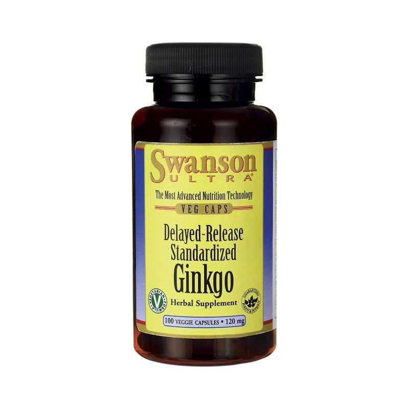 Swanson Ultra Ginkgo Delayed-Release Standardised 120mg 100 Veg Drcaps