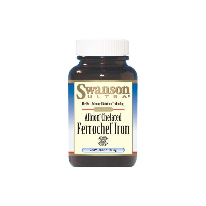 Swanson Ultra Albion Chelated Ferrochel Iron Glycinate 18mg 180 Capsules
