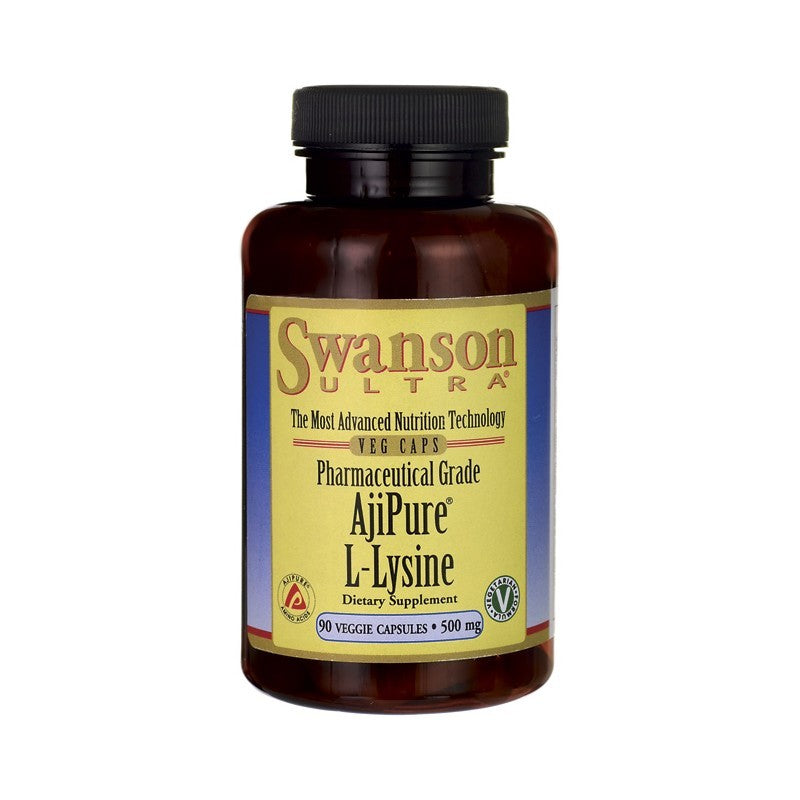 Swanson Ultra AjiPure L-Lysine Pharmaceutical Grade 500mg 90 Veggie Capsules