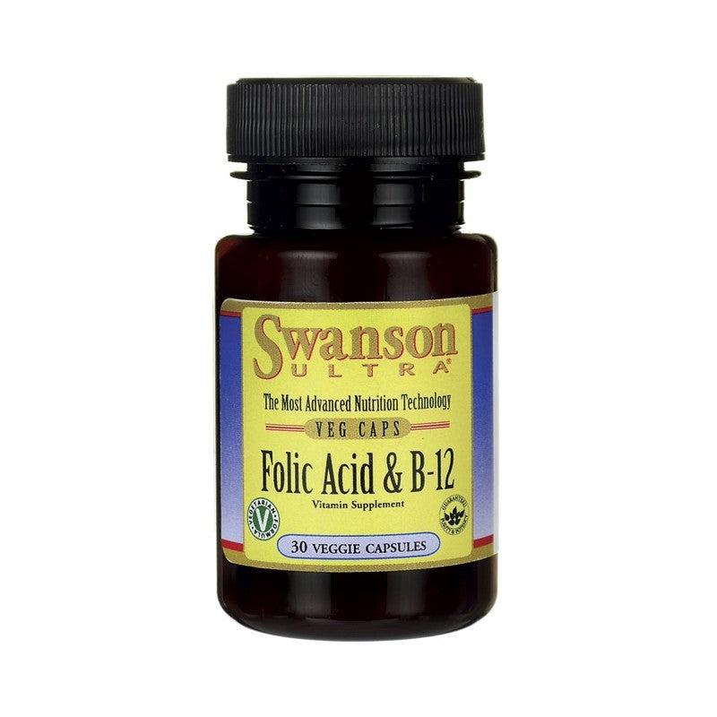 Swanson Ultra Folic Acid & B-12 30 Veg Caps