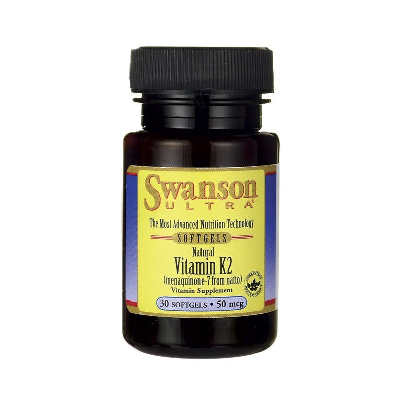 Swanson Ultra Natural Vitamin K2 (Menaquinone-7 from Natto) 50mcg 30 Softgels