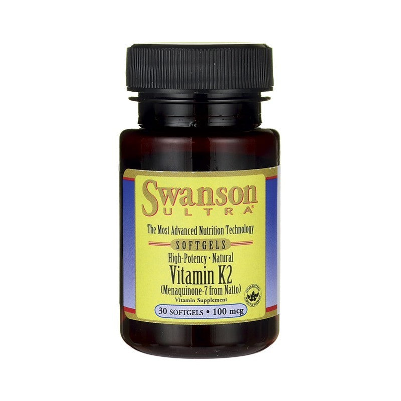 Swanson Ultra  High Potency Natural Vitamin K-2 (Menaquinone-7 from Natto) 100mg 30 Softgels