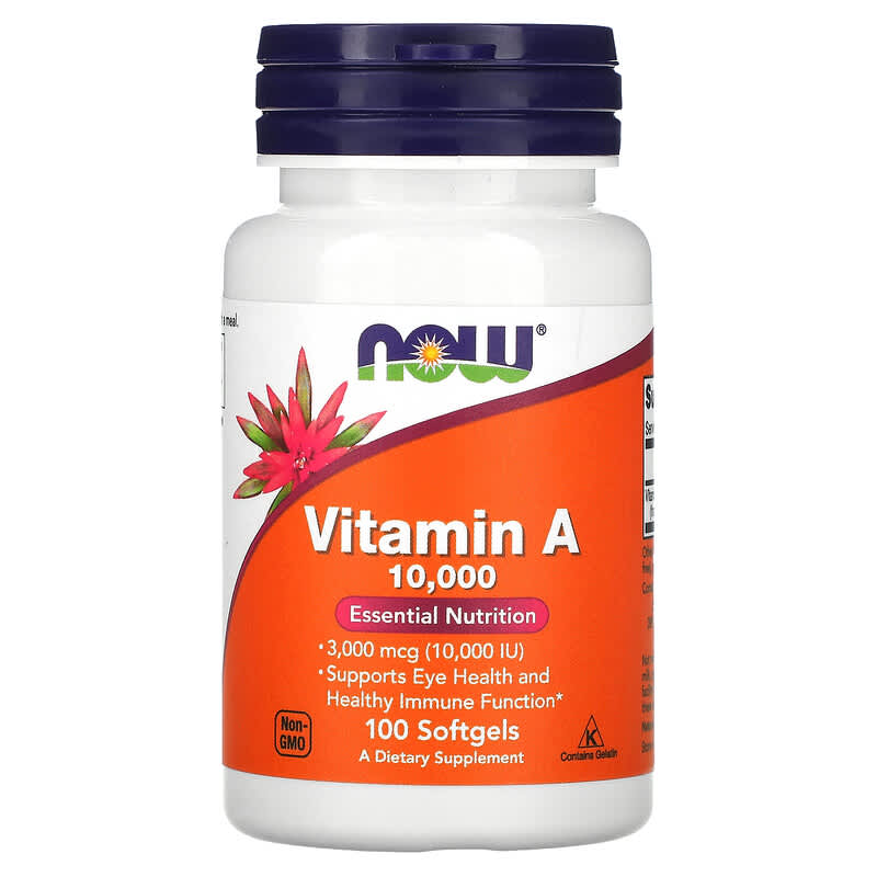 Now Foods Vitamin A 10,000 IU 100 Softgels - Dietary Supplement