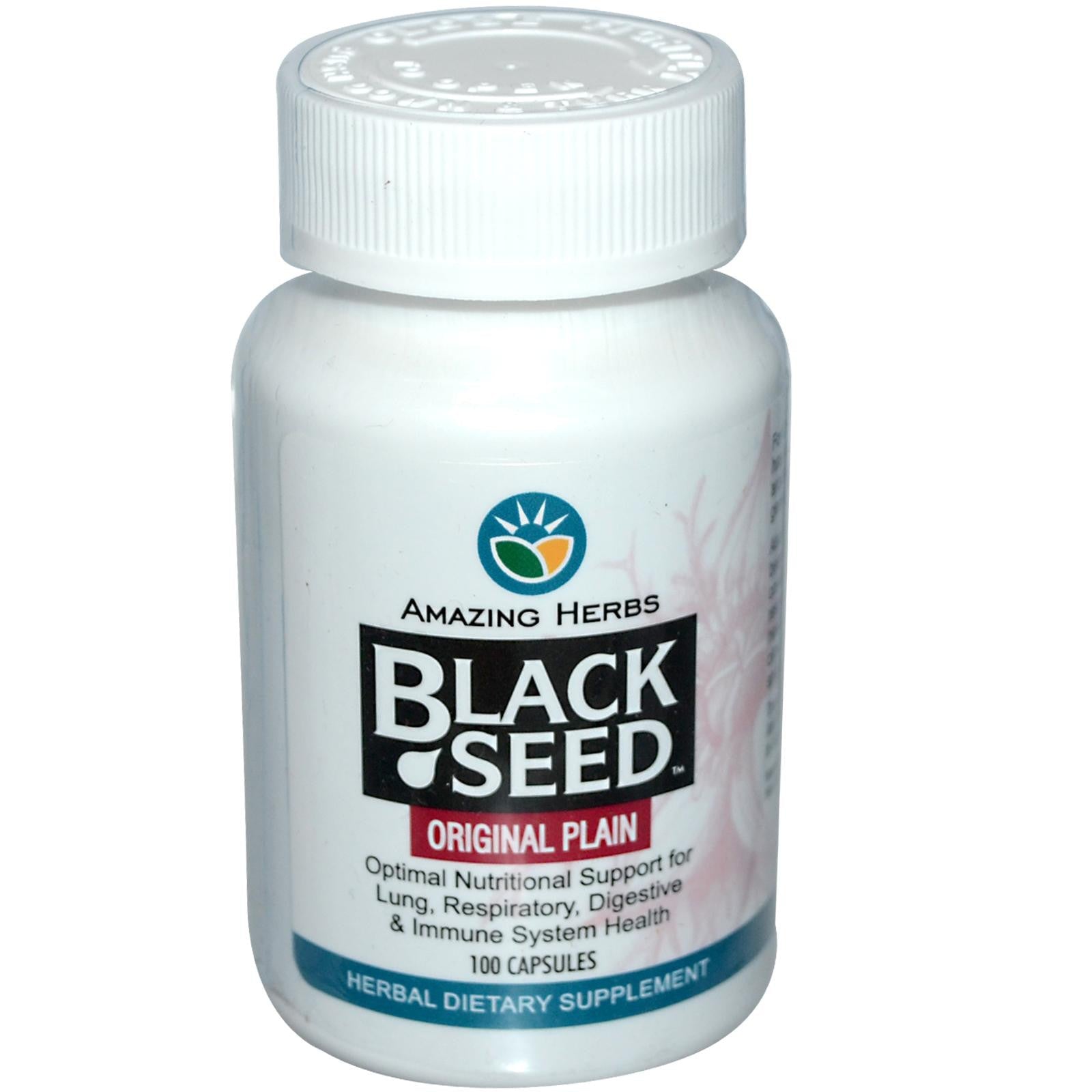 Amazing Herbs Black Seed Original Plain 100 Capsules