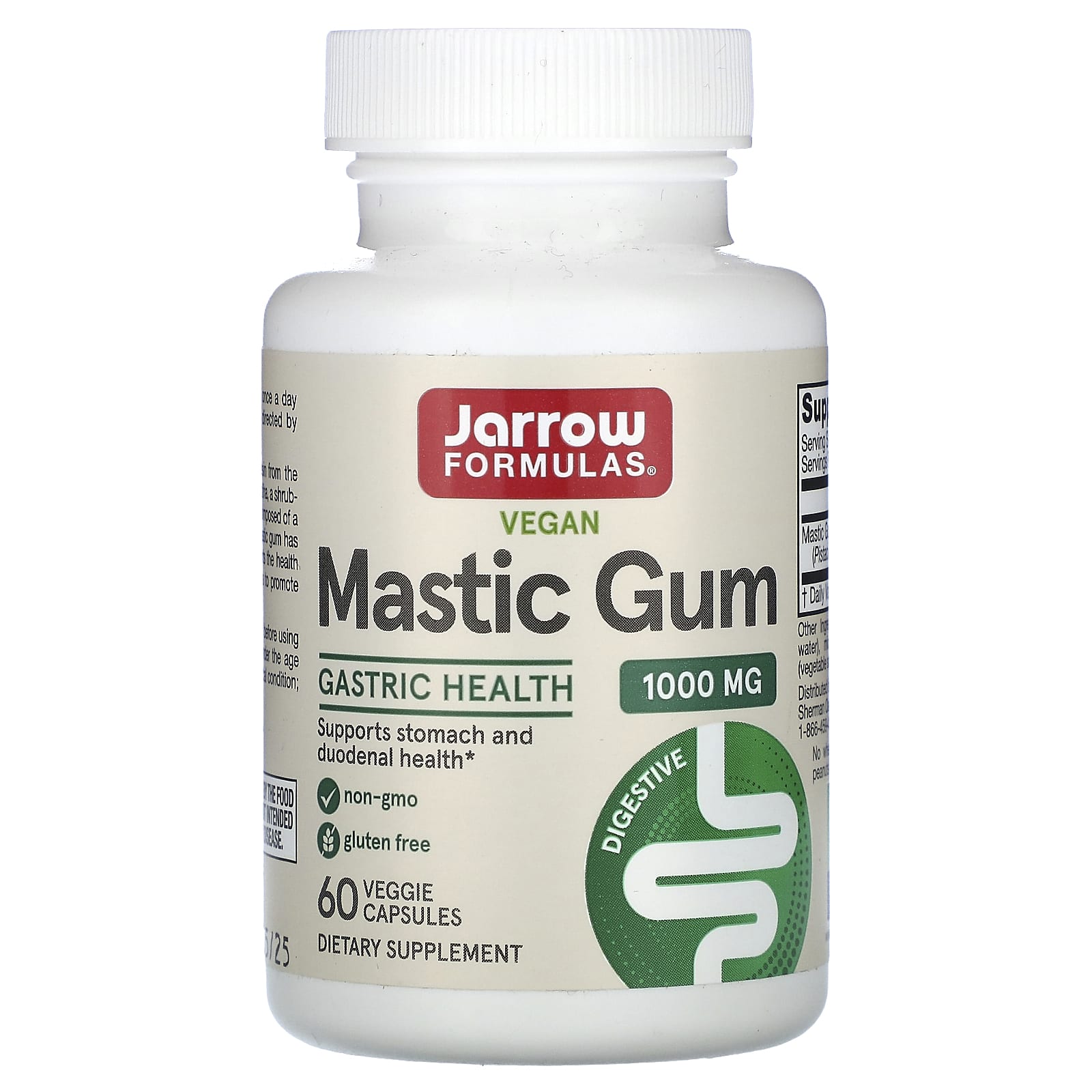 Jarrow Formulas Mastic Gum NATURAL Mediterranean Tree Resin 500 mg 60 Capsules