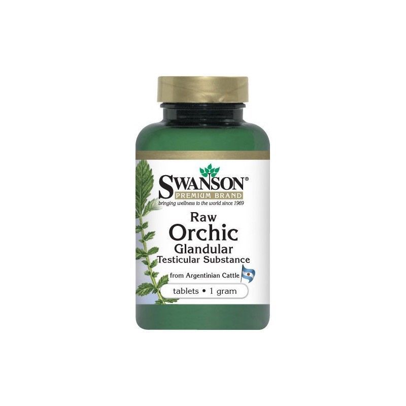 2 x Swanson Premium Raw Orchic Glandular 1 Gram 30 Tablets