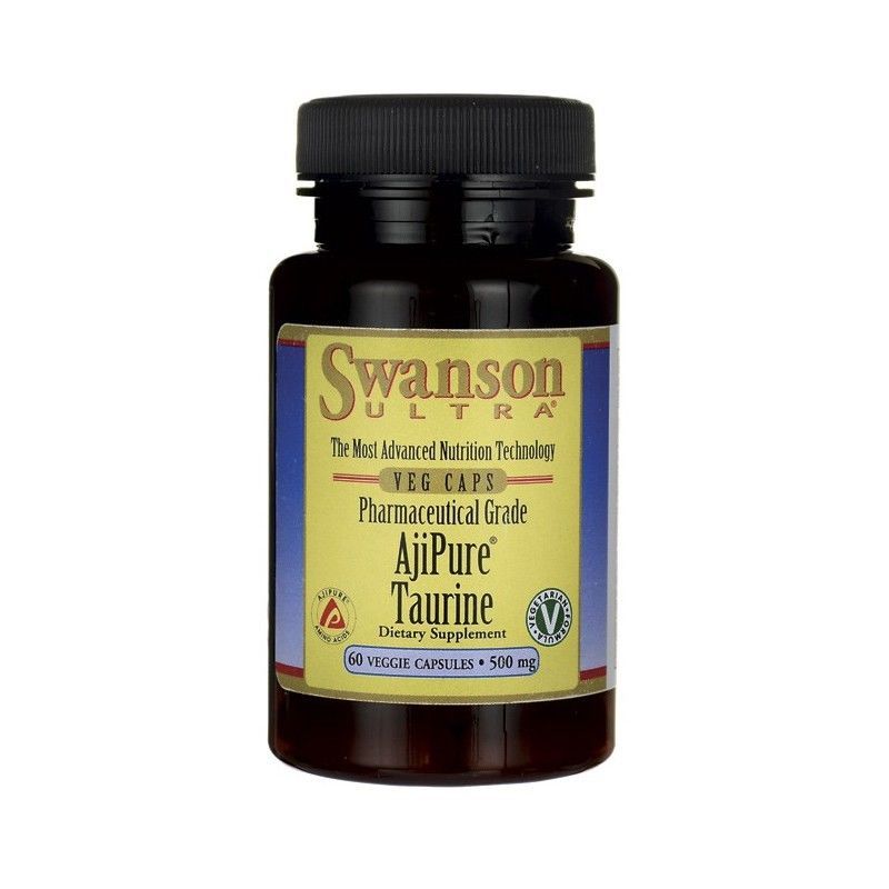 2x AjiPure Taurine Pharmaceutical Grade 500mg 60 Veg Caps Swanson Ultra