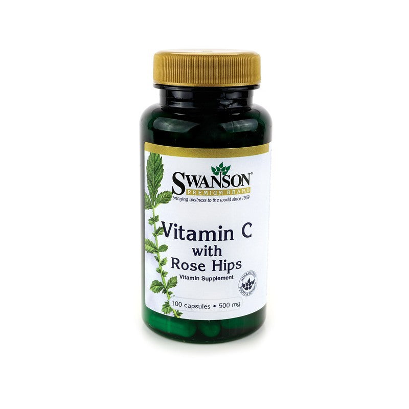 Swanson Premium Vitamin C With Rose Hips 500 mg 100 Capsules