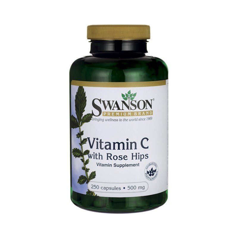 Swanson Premium Vitamin C 500 mg With Rose Hips 250 Capsules