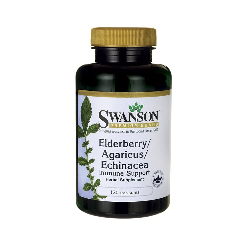 Swanson Premium Elderberry Agaricus & Echinacea -Immune Support 120 Capsules
