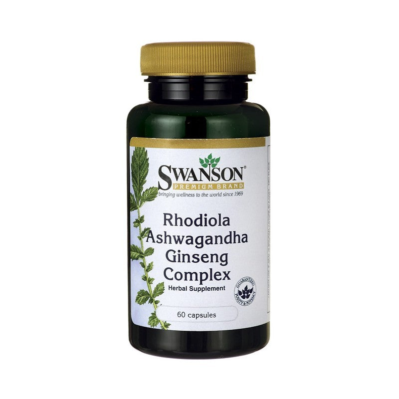 Swanson Premium Rhodiola Ashwagandha Ginseng Complex 60 Capsules