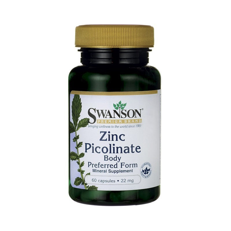 Swanson Premium Zinc Picolinate Body Pref 22 Mg 60 Capsules