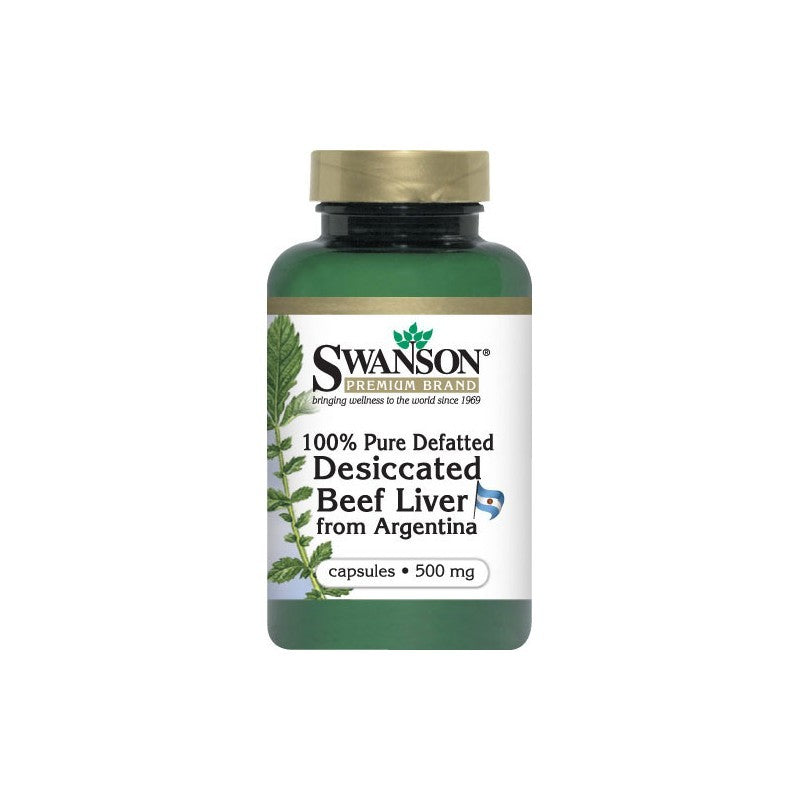 Swanson Premium Defatted Desiccated Beef Liver 500mg 120 Capsules