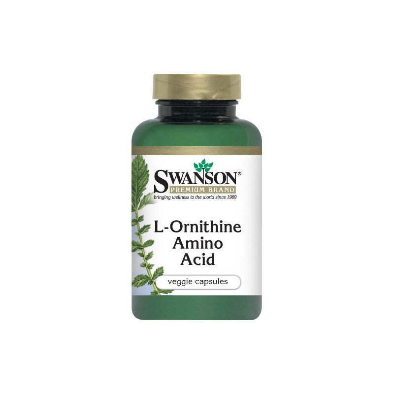 Swanson Premium L-Ornithine 500mg 60 Veggie Capsules