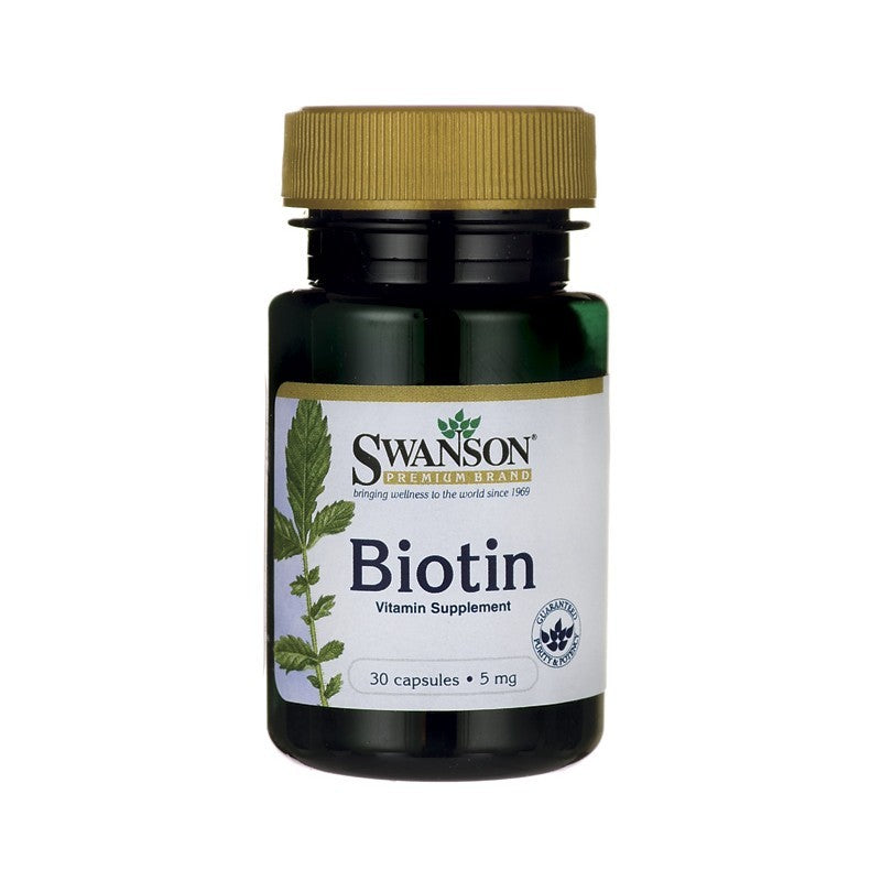 Swanson Premium Biotin 5mg 30 Capsules - Vitamin Supplement