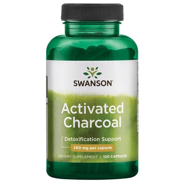 Swanson Premium Activated Charcoal 260mg 120 Capsules - Dieatry Supplement