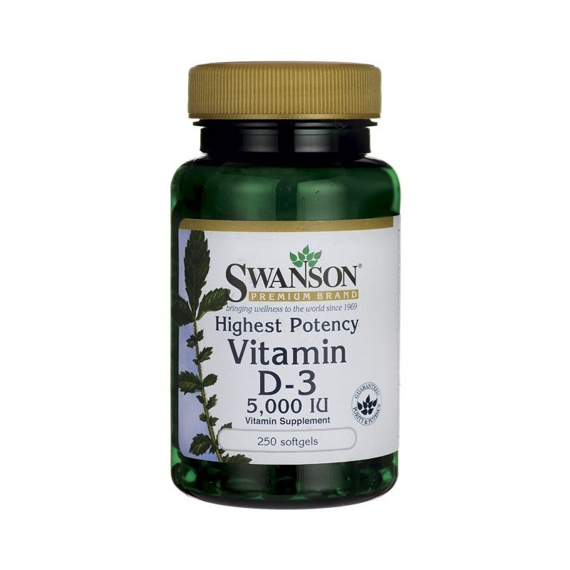 Swanson Premium Highest Potency Vitamin d-3 5000 Iu 250 Softgels