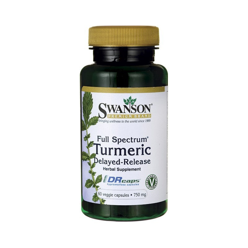 Swanson Premium Full-Spectrum Turmeric Delayed Release 750mg 60 Veg Drcaps