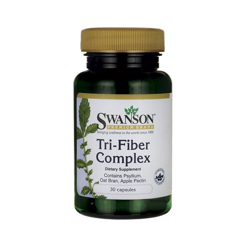 Swanson Premium Tri-Fiber Complex with Psyllium Oat Bran & Apple Pectin 30 Capsules