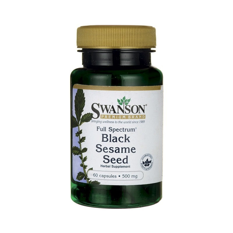 Swanson Premium Full-Spectrum Black Sesame Seed 500mg 60 Capsules
