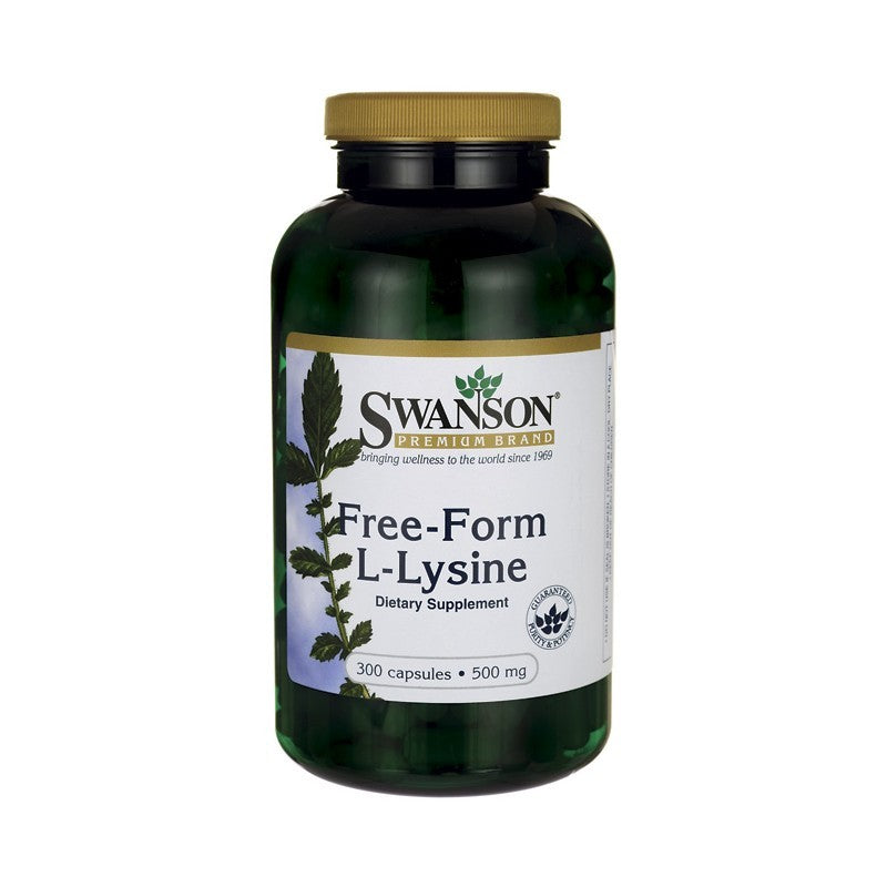 Swanson Premium Free-Form L-Lysine 500mg 300 Capsules