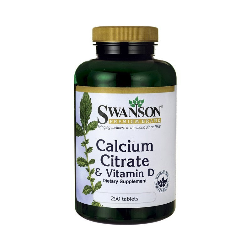 Swanson Premium Calcium Citrate With Vitamin D 250 Tablets