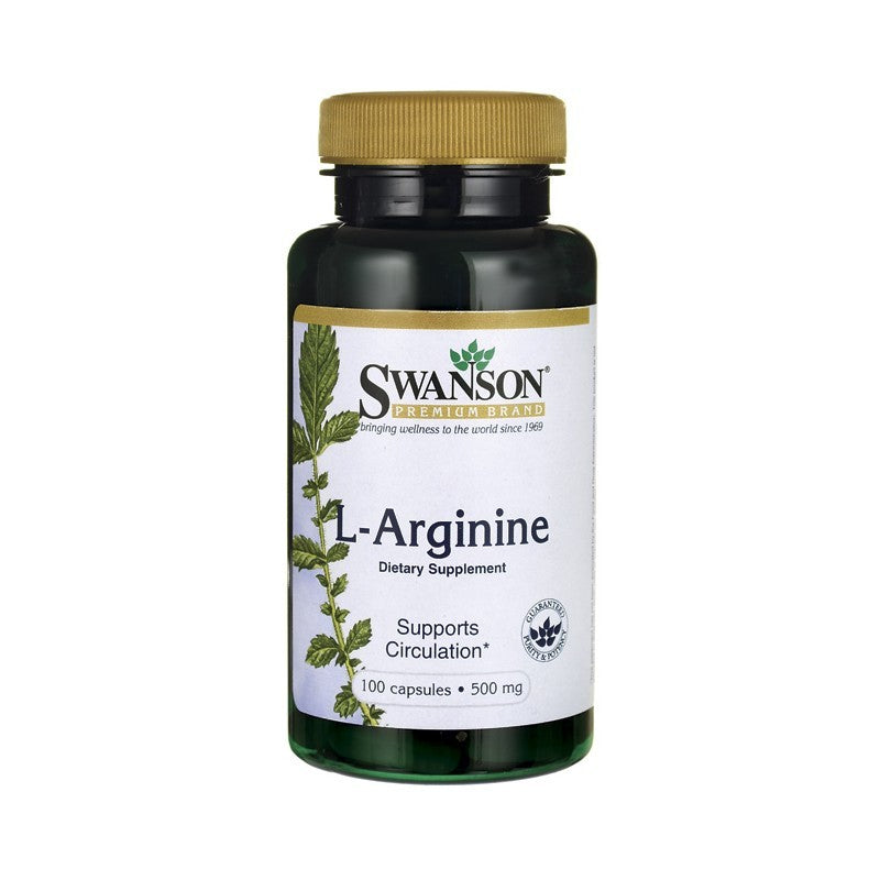 Swanson Premium L-Arginine 500mg 100 Capsules - Dieatry Supplement