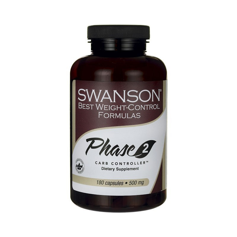 Swanson Best Weight-Control Formulas Phase 2 Carb Controller White Kidney Bean Extract 500mg 180 Capsules