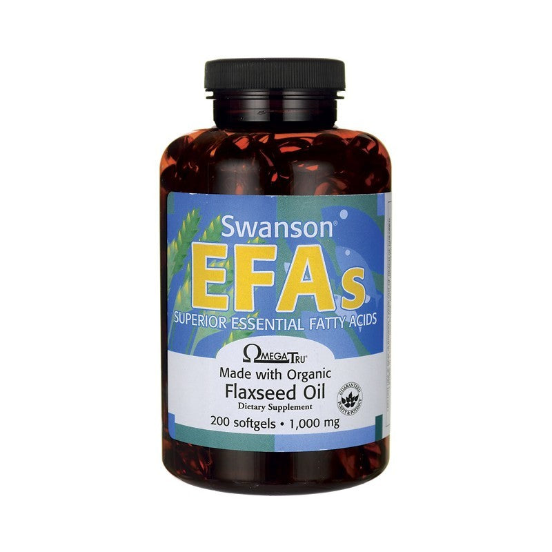 Swanson EFAs Flaxseed Oil (OmegaTru) 1000mg 200 Softgels