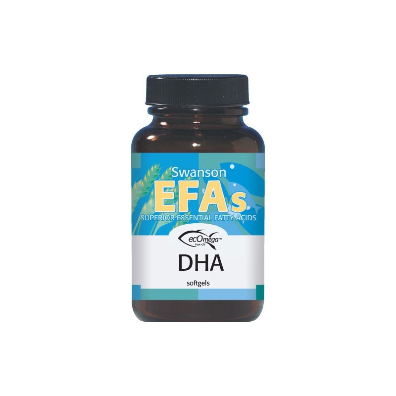 Swanson EFAs EcOmega DHA Fish Oil 100mg 60 Softgels