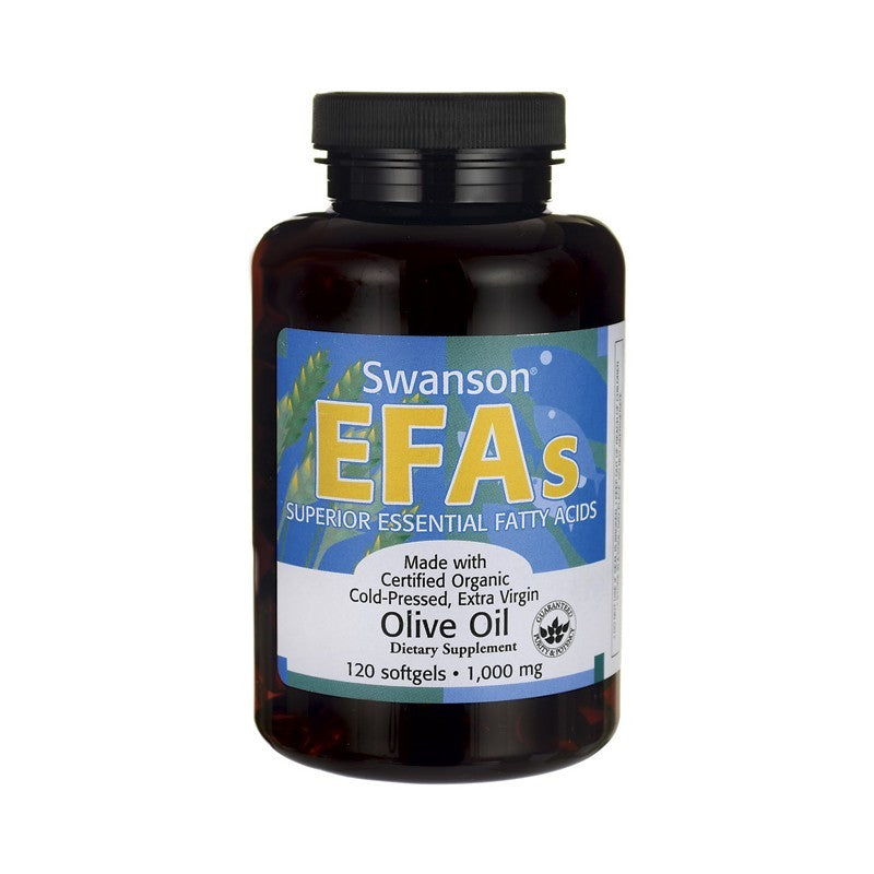 Swanson EFAs Certified Organic Extra Virgin Olive Oil Cold-Pressed 1000mg 120 Softgels