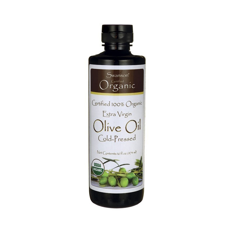 Swanson Certified 100% Organic Extra Virgin Olive Oil Cold-Pressed 474ml