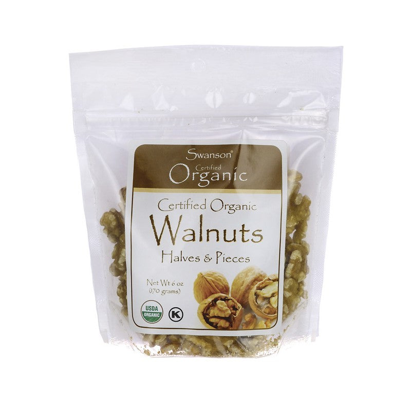 Swanson Certified Organic Walnuts Halves & Pieces 170gm