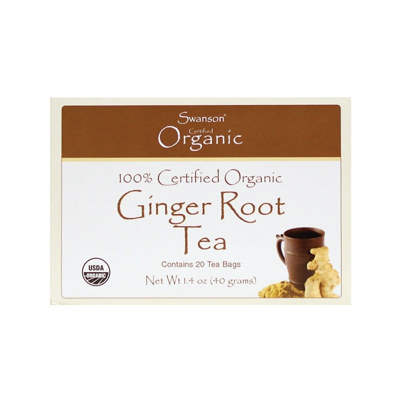 Swanson Organic 100% Certified Organic Ginger Root Tea 20 Tea Bags