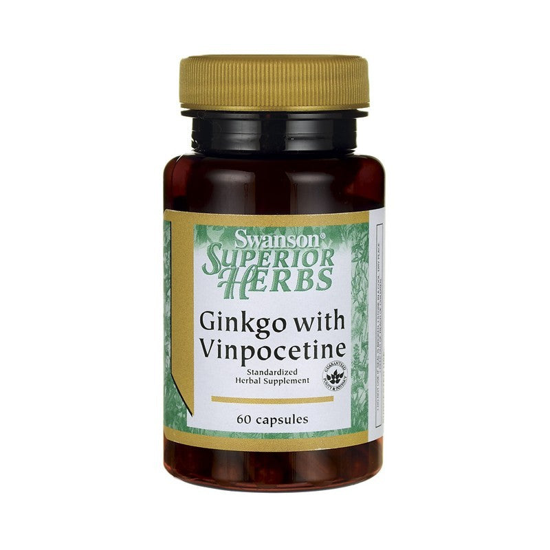 Swanson Superior Herbs Ginkgo & Vinpocetine Standardised 40/5mg 60 Capsules